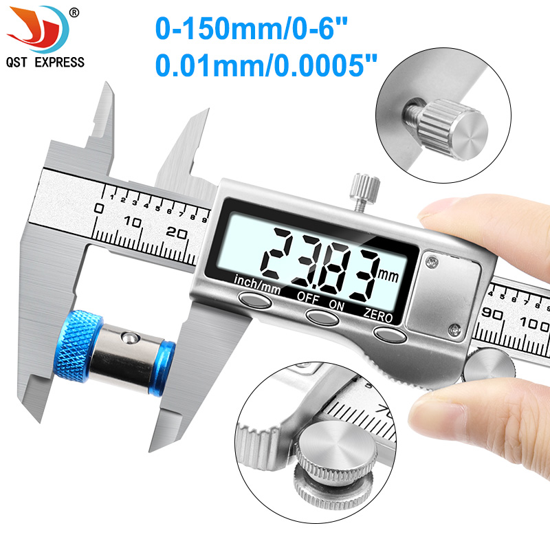 Digital Caliper 150Mm Stainless Steel - 6 Inch High Precision Metal Material