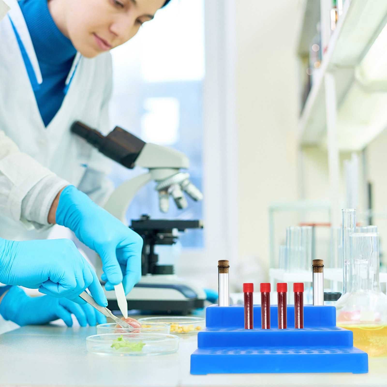 Lab Equipment - Test Tube Rack Trapezoidal PP Laboratory