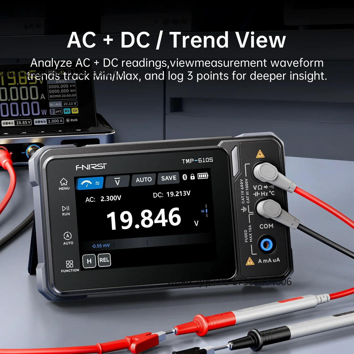 Fnirsi Digital Oscilloscope Handheld - FNIRSI TMP-610S Digital Multimeter 60000 Counts