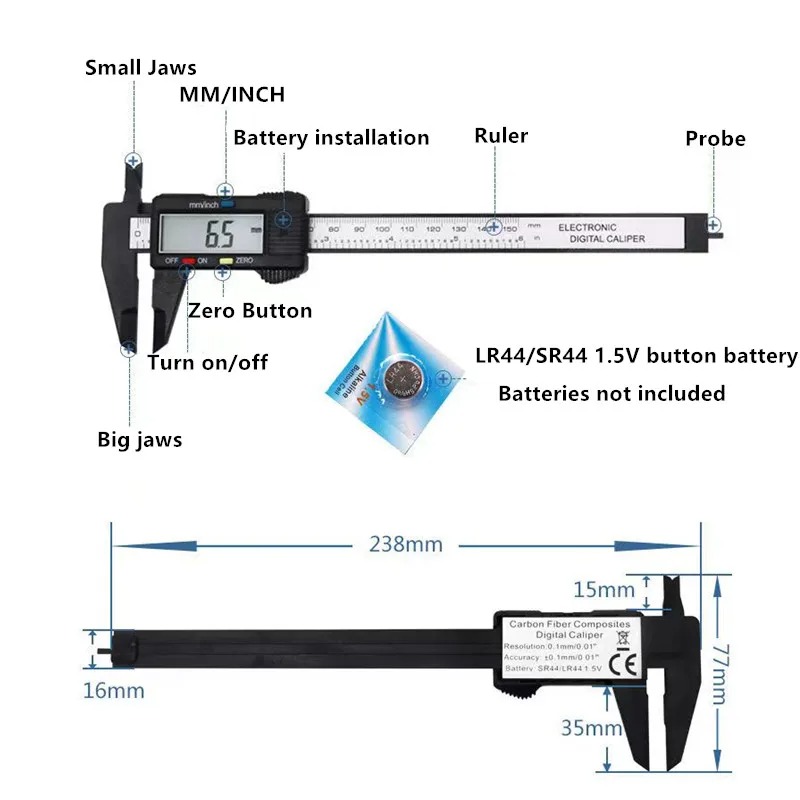 150mm 100mm Electronic Digital - Digital Caliper 150Mm Stainless Steel 评论和价格