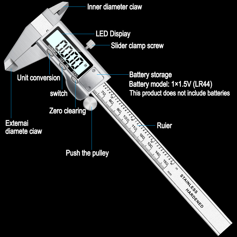 6 Inch High Precision Metal Ma - Digital Caliper 150Mm Stainless Steel 评论和价格